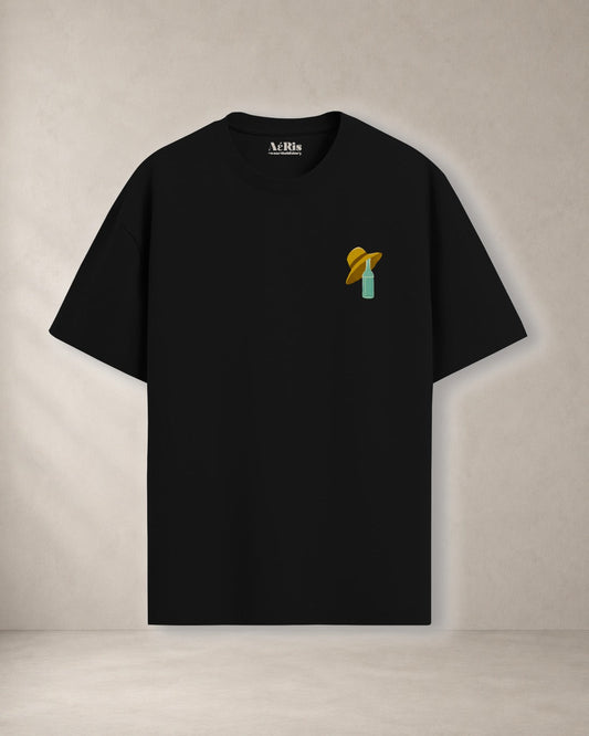 TSIPOURO – oversized t-shirt Aeris, σε μαύρο