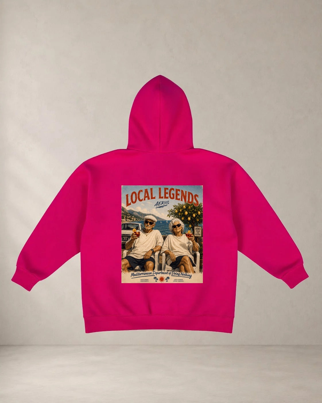 HOODIE LOCAL LEGENDS, oversized hoodie AέRis, πίσω όψη σε φουξ