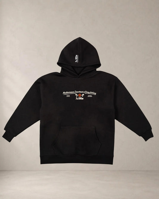 HOODIE LOCAL LEGENDS, oversized hoodie AέRis σε μαύρο