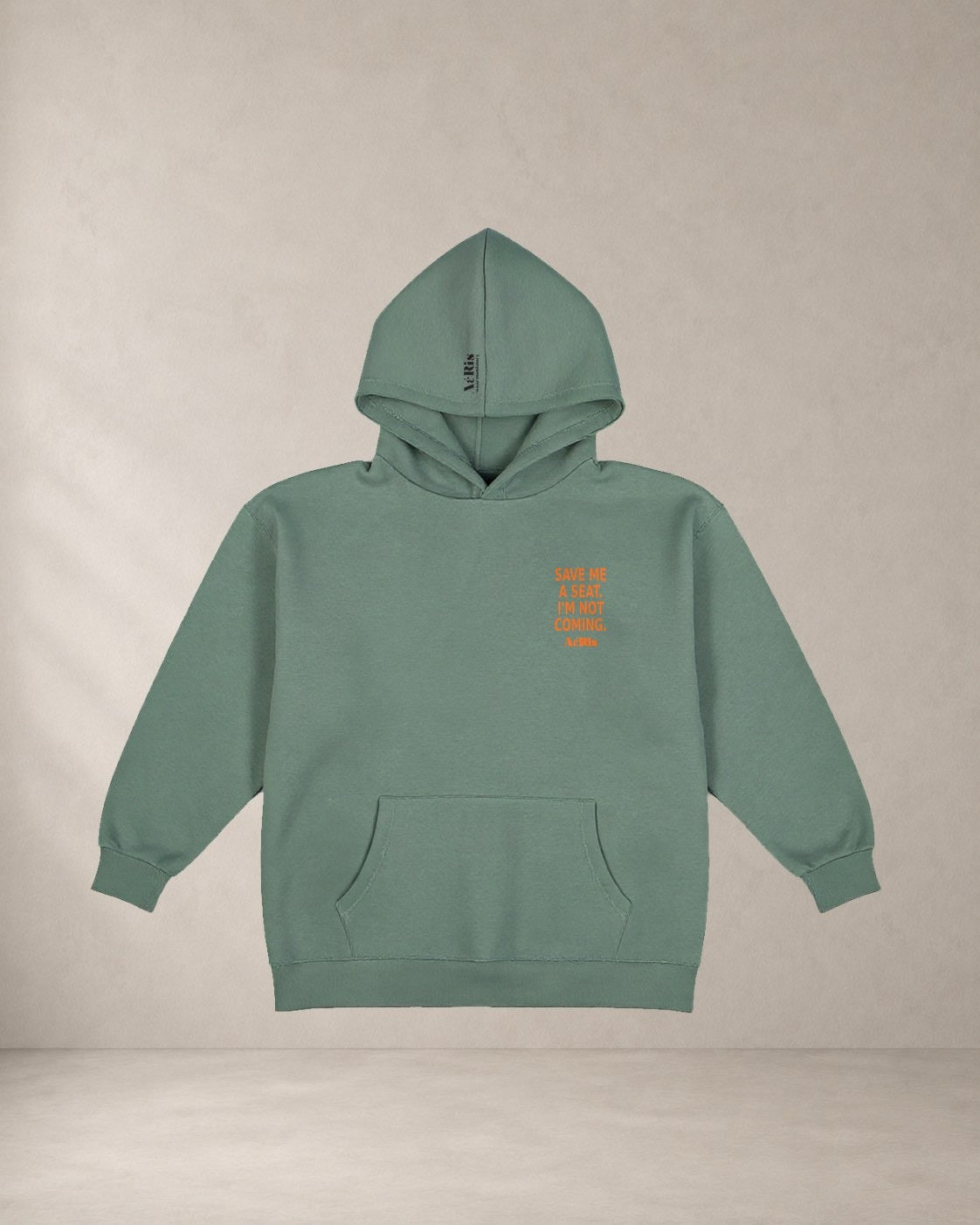 HOODIE INVITE, oversized hoodie AέRis σε φυστικί