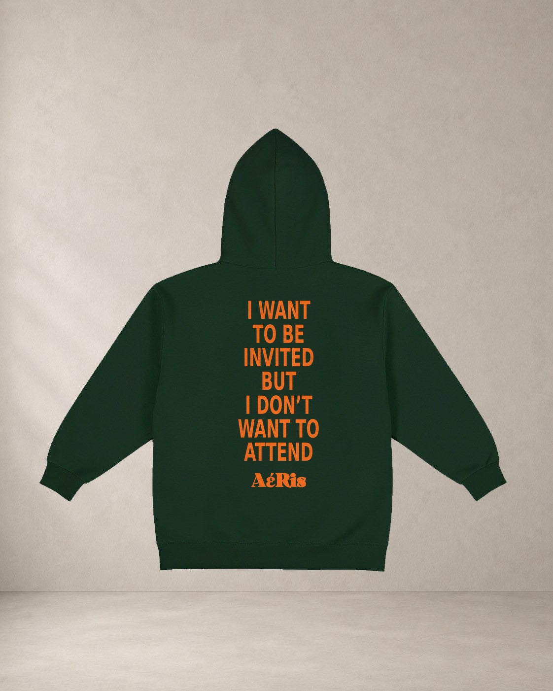 HOODIE INVITE, oversized hoodie AέRis, πίσω όψη σε κυπαρίσσι