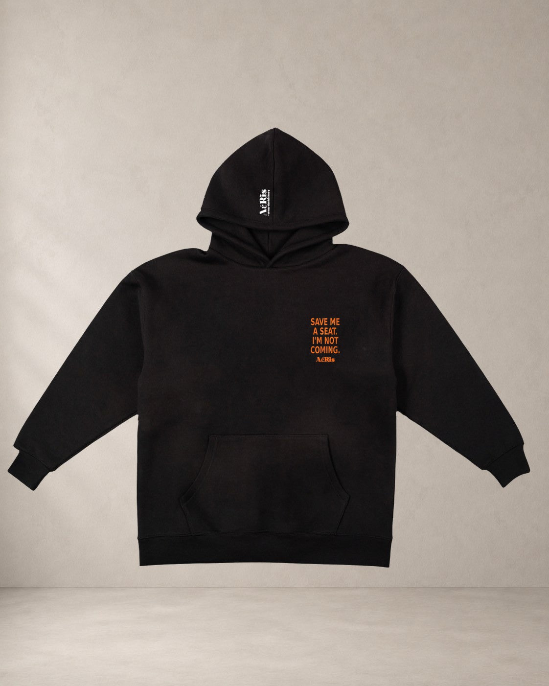 HOODIE INVITE, oversized hoodie AέRis σε μαύρο