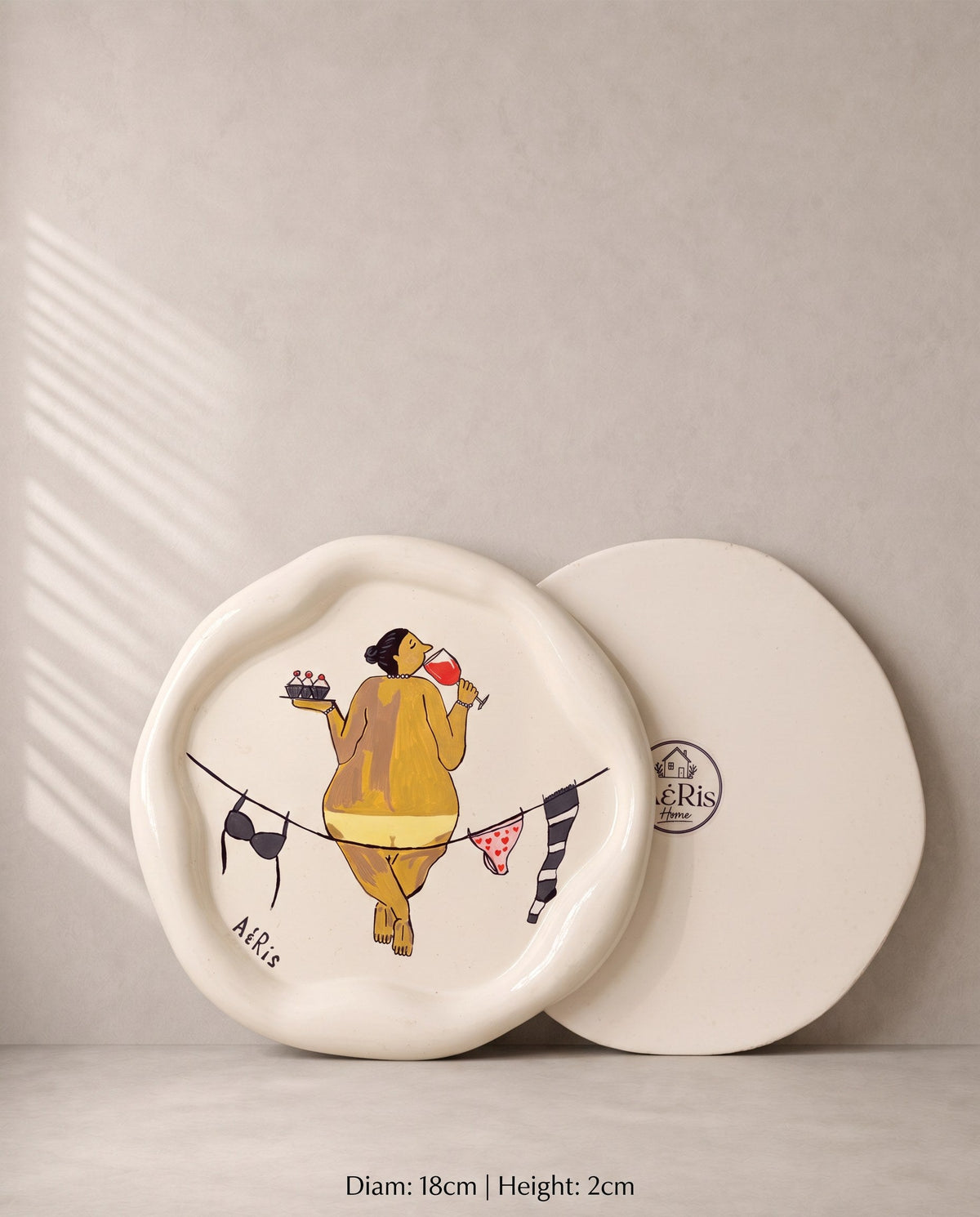 AERIS πιατάκι Lady, μπροστινή και πίσω όψη